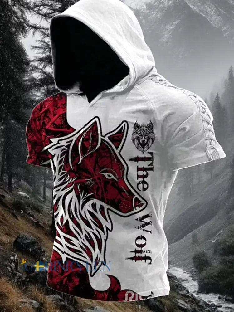 Vintage nordiskt folkkonsttryck i vikingastil – avslappnad hoodie - A / S