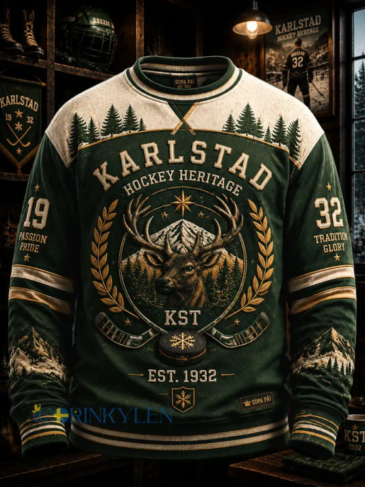 1932 års grön-och-vit hockeyklubbströja - som bild / S