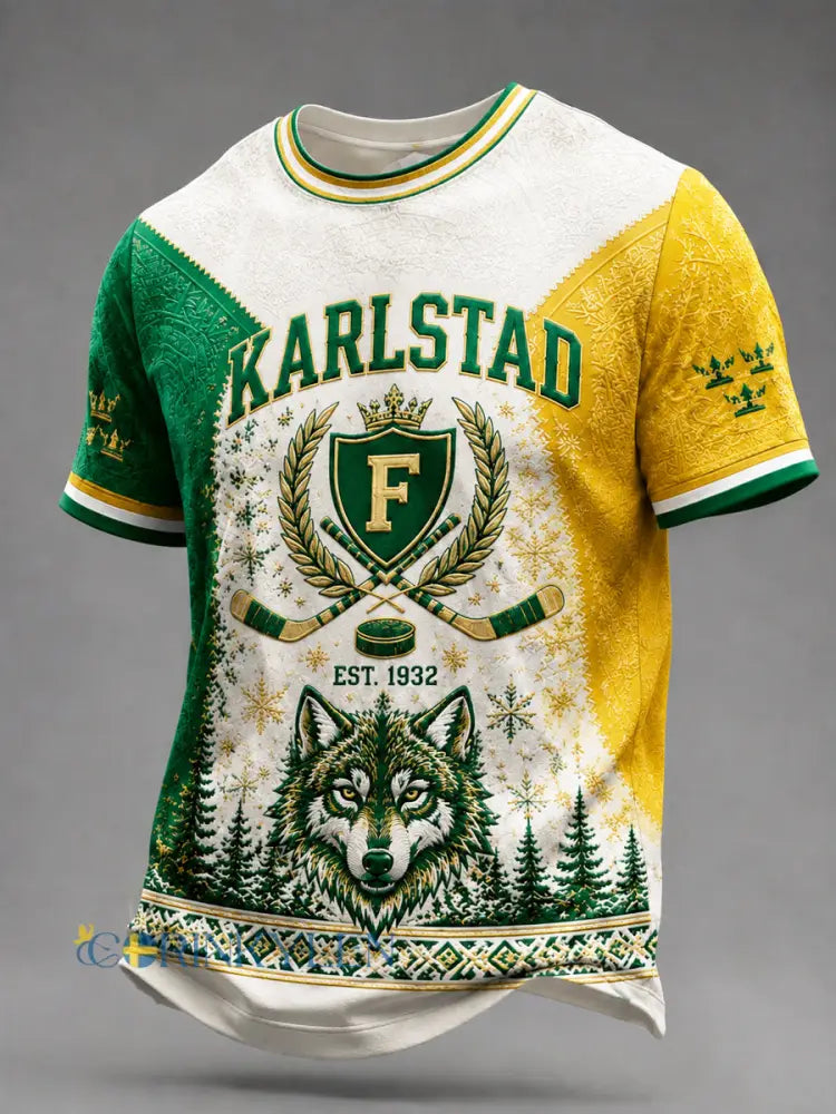 1932 Grönt och vitt ishockeyklubb-T-shirt - som bild / S