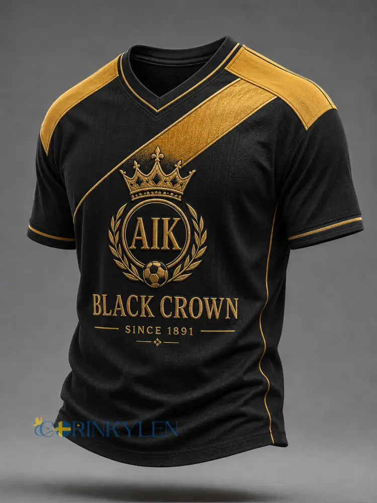 AIK Svart & guld 1891 Fotboll T-shirt - som bild / S