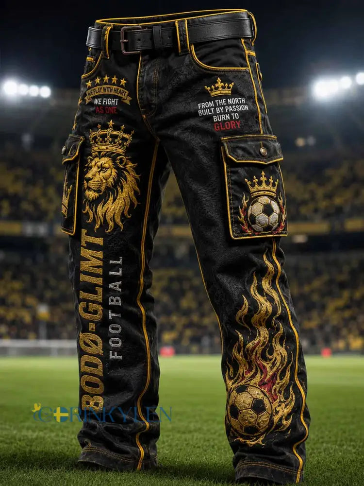 Arbetsbyxor för män med fotbollslagstryck från Bodø Glimt - som bild / S