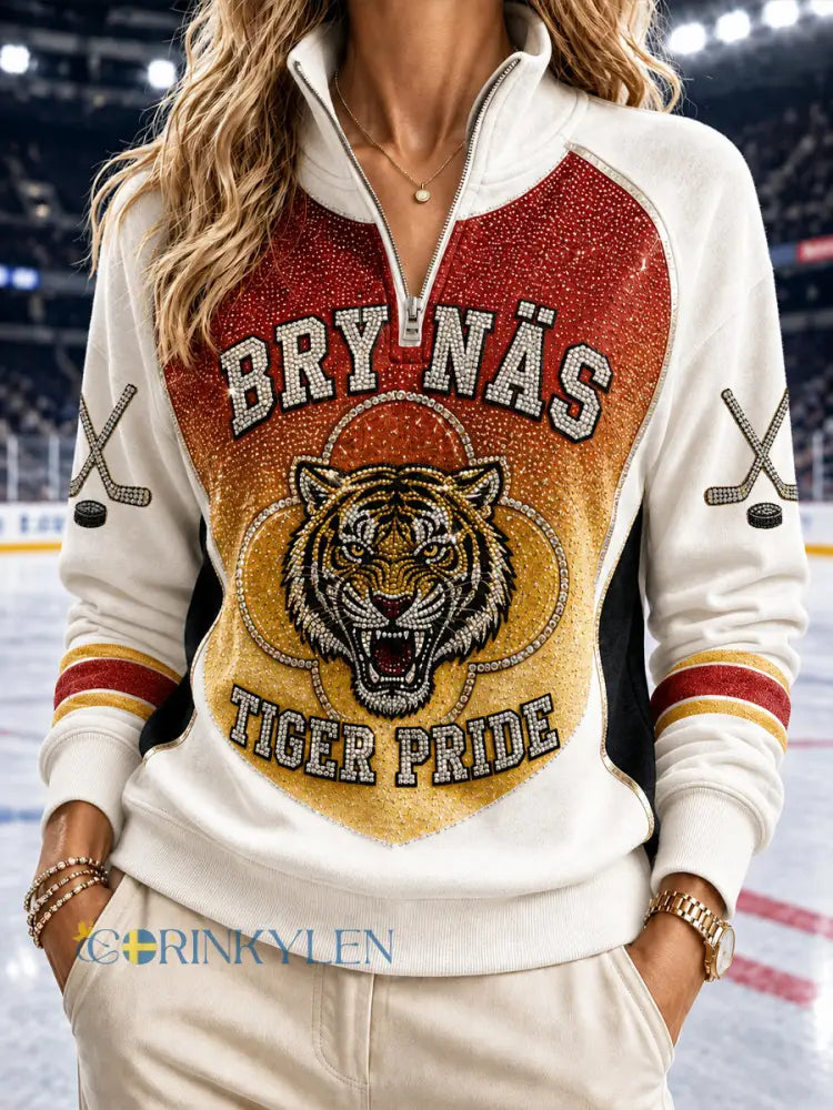 Brynäs Röd Guld Tiger Hockey Damtröja - som bild / S