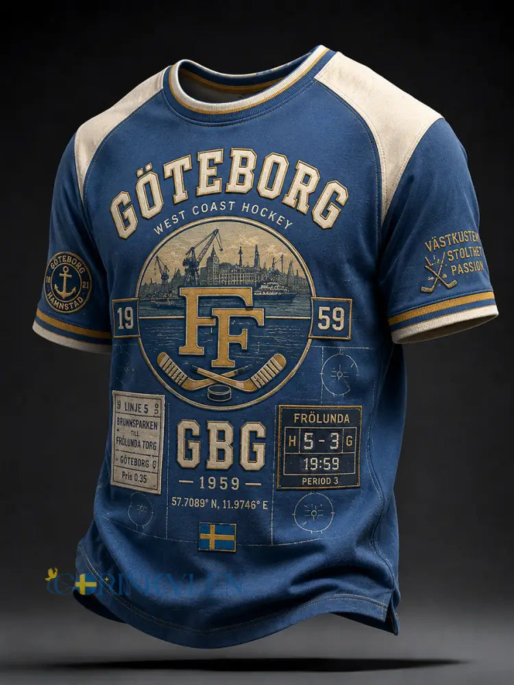 Damer 1944 Göteborg Hockeyarv Våffelmönstrad T-shirt med korta ärmarna - A / S