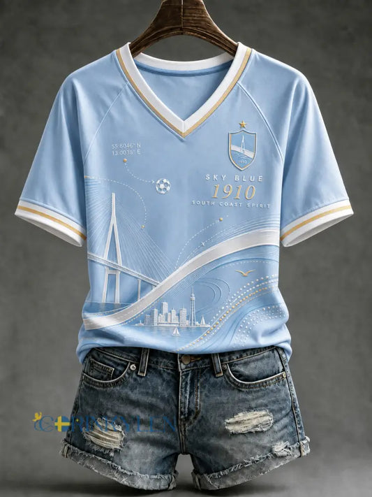 Damer Malmö FF V-ringad axellös kortärmad t-shirt - A / S