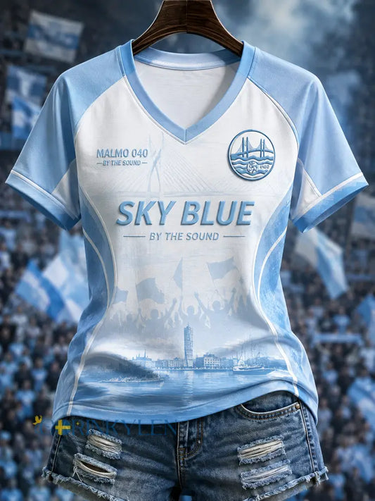 Damer Malmö FF V-ringad axellös kortärmad t-shirt - A / S