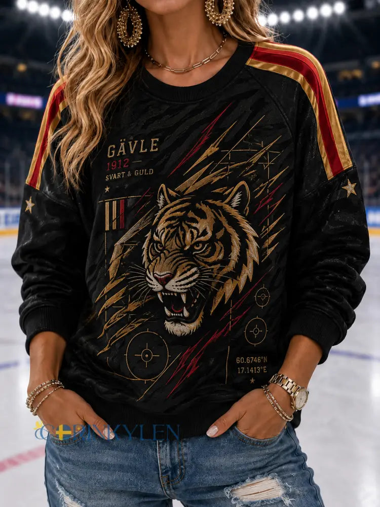 Damernas svenska ishockeylag Brynäs IF-tröja med raglanärmar - A / S