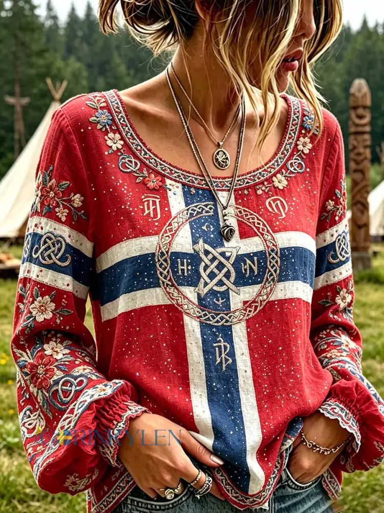 Dammode vikingartprint-topp - som bild / S