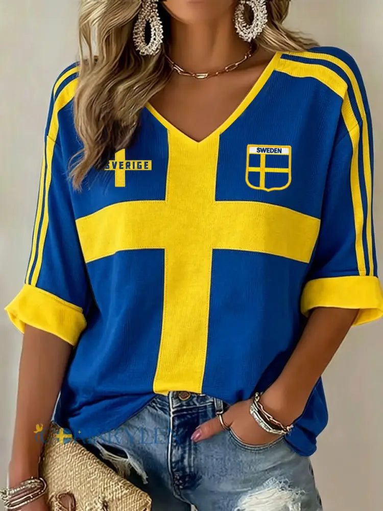 Dams ökensvart tryckt vardagströja - som bild / S