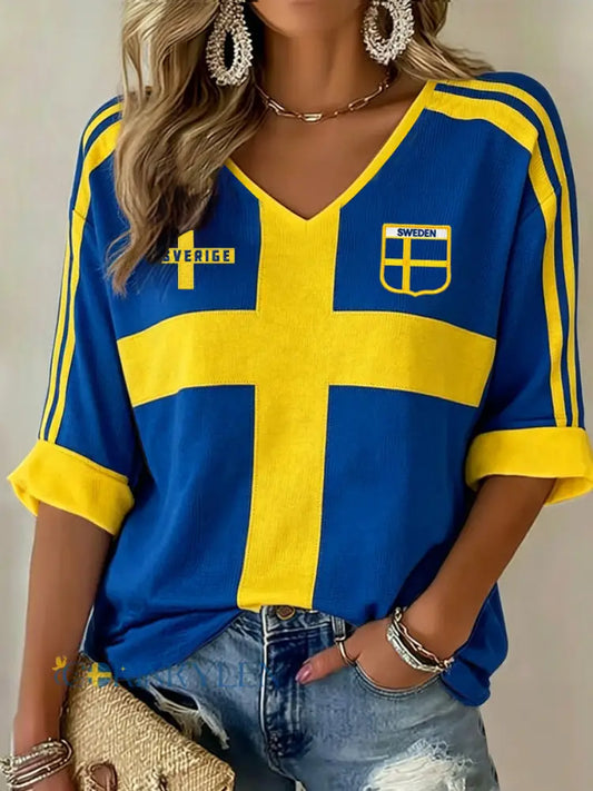 Dams ökensvart tryckt vardagströja - som bild / S