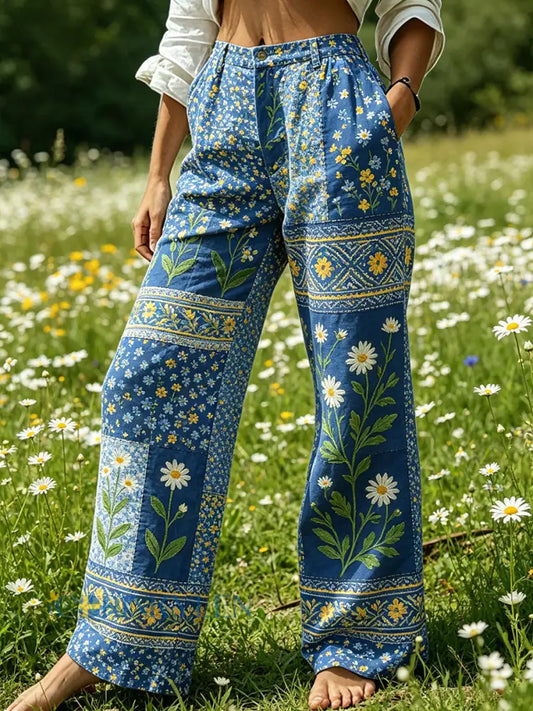 Damslips i midsommarstil med blommönster avslappnad stil - A / S