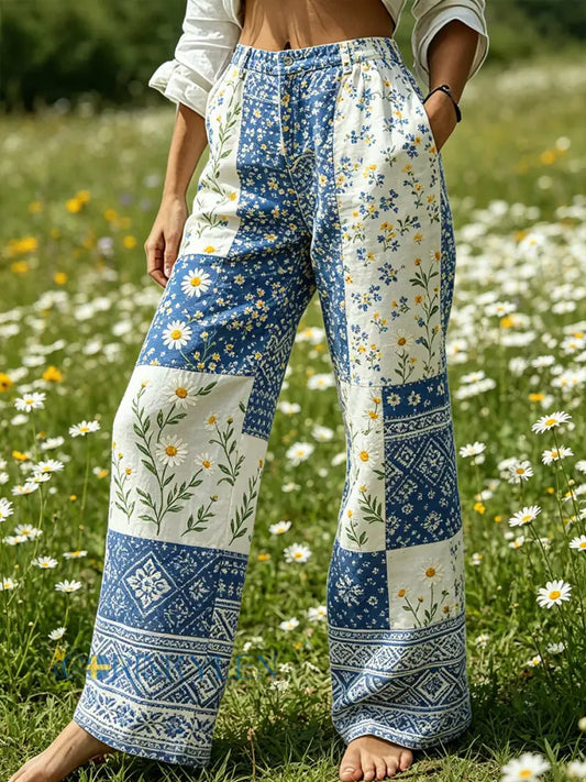 Damslips i midsommarstil med blommönster avslappnad stil - A / S