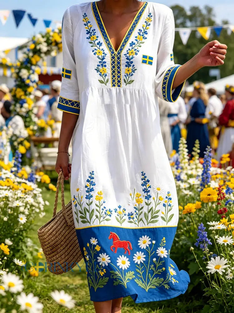 Damsommarklänning med blommönster - A / S