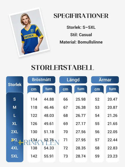 Damsvensk fotbollstryck avslappnad t-shirt
