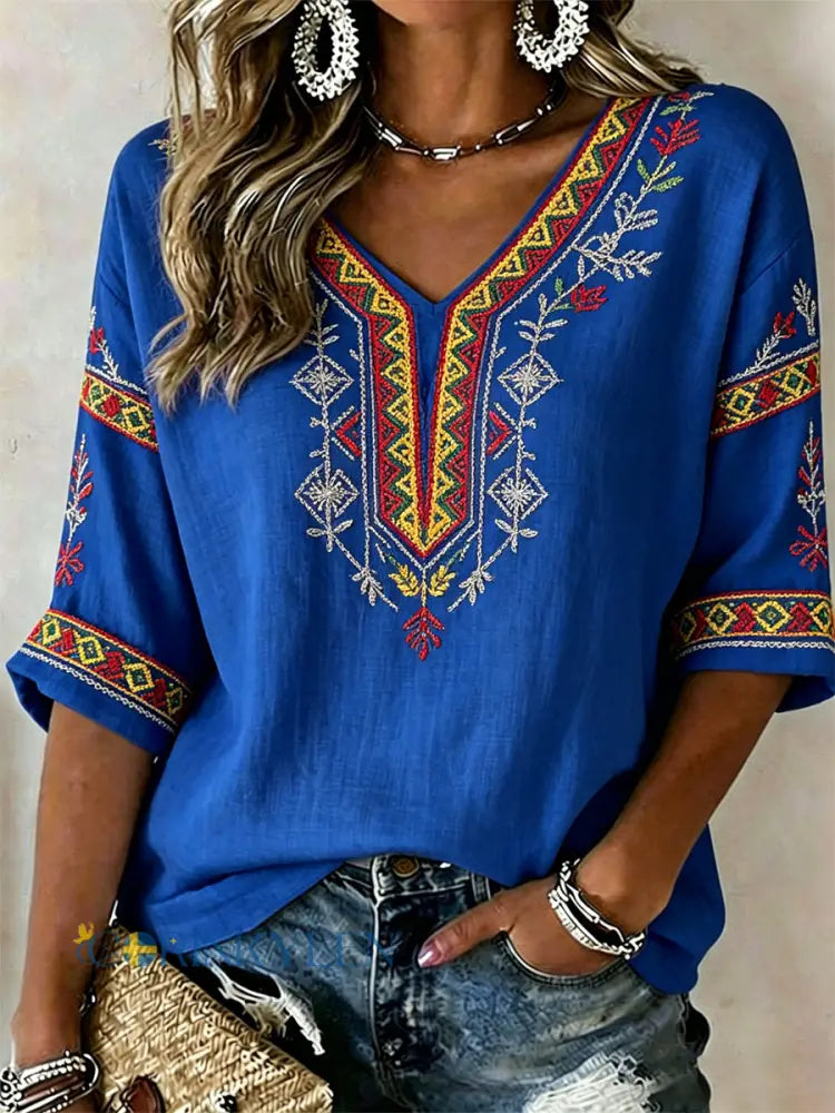 Damsvensk tryckt casual t-shirt