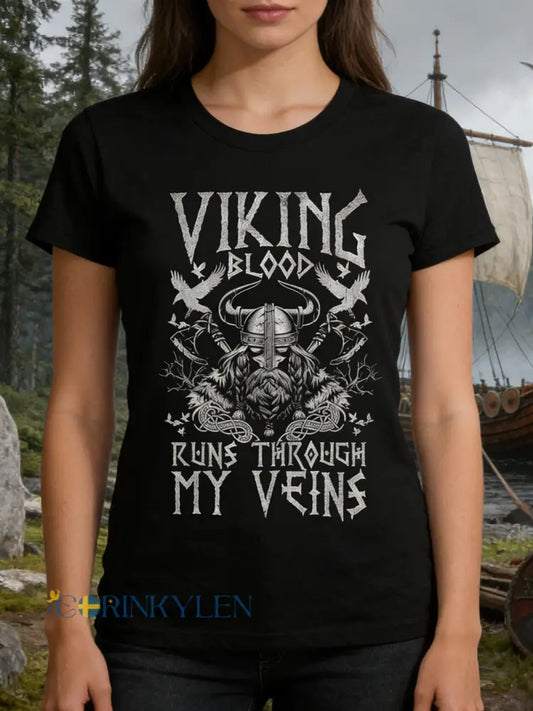 Damsvensk vikingat-shirt med tryck - A / S