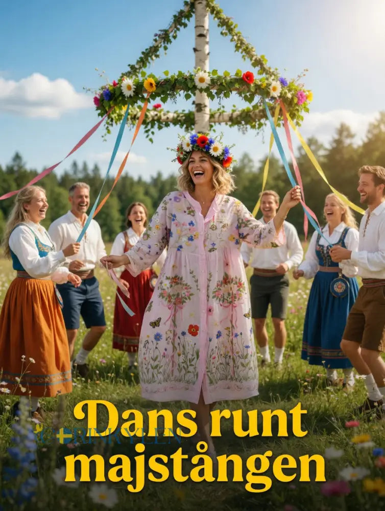 Damsvintage midsommarblommig konsttryckt ledig klänning i bomull-linntyg