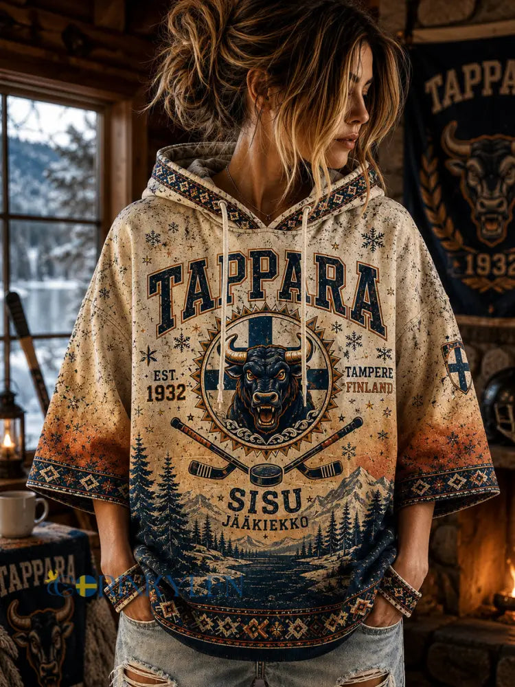 Damtröja i löst snitt med huva Finlands ishockeylandslag Tappara - A / S