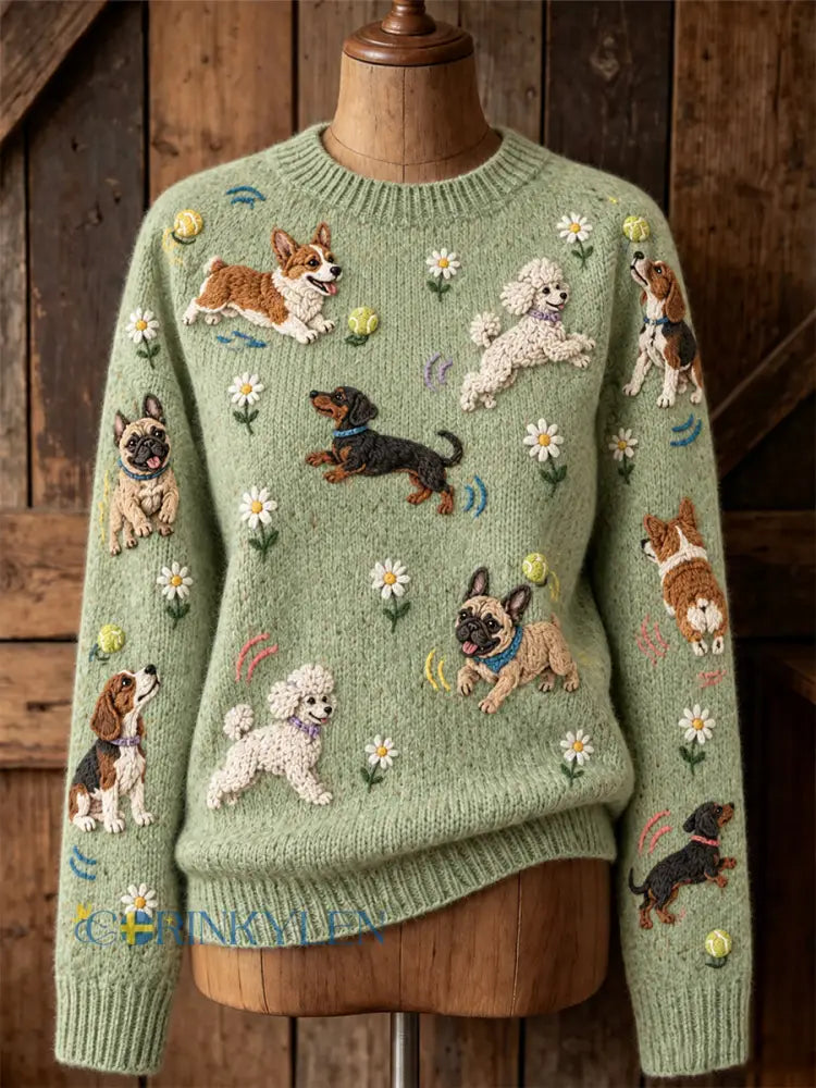 Damtröja i vintagestil med djurmönster i Fair Isle-design och bekväm rund hals - A / S