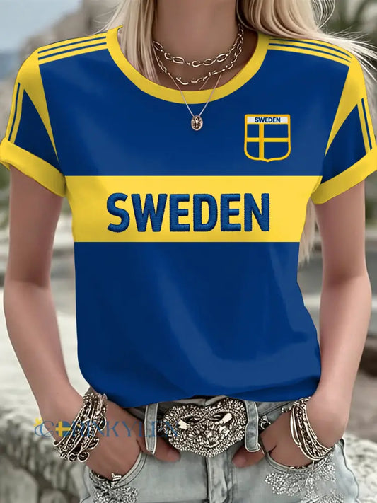 Damtröja med svensk fotbollstema - som bild / S