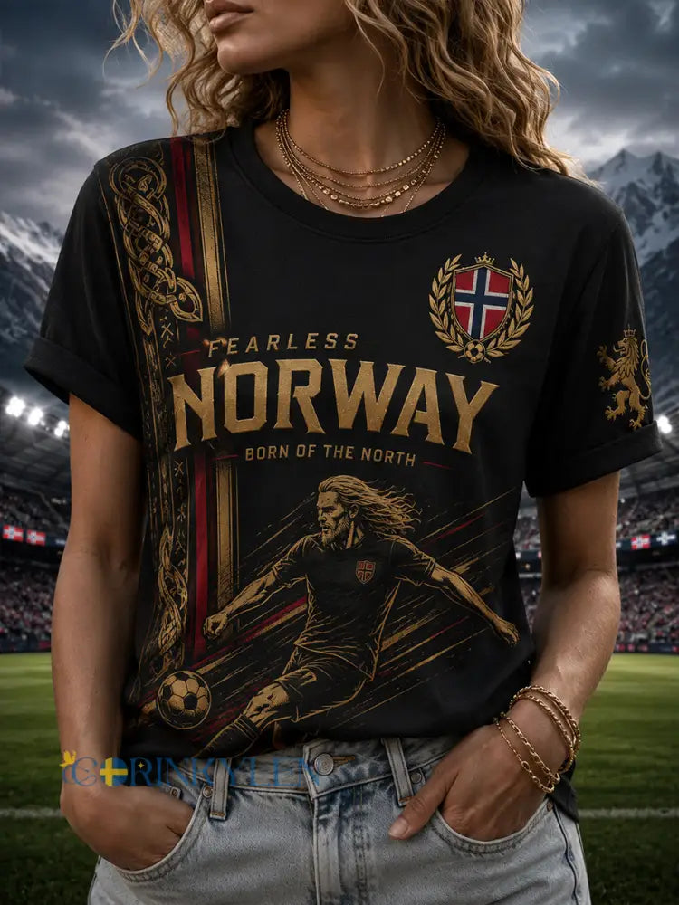 Damtröja med vikingafotbollsmotiv och korta ärmar - A / S