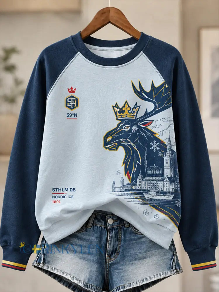 Djurgårdens IF-damtröja med raglanärmar - A / S