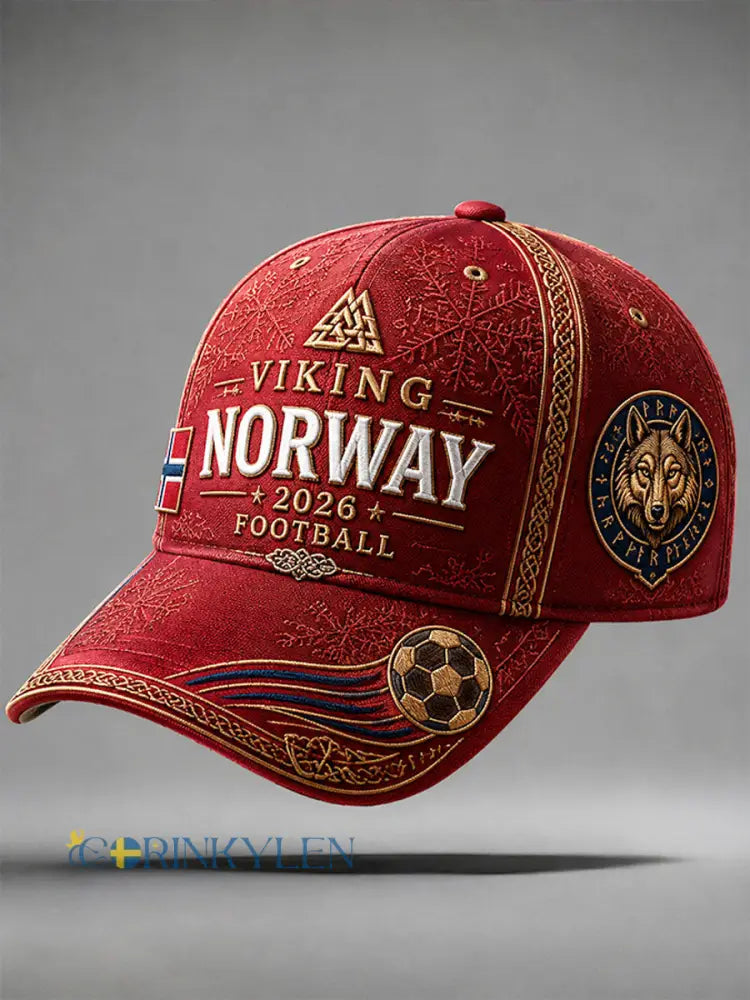 Fotbollsstil för Norge 2026 unisex-hatt - röd / ONE