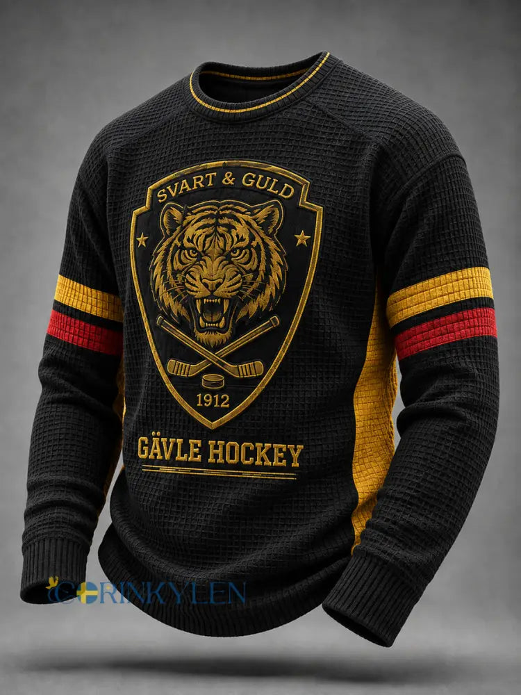 Gävle Hockey Tigermönstrat Våffelstickat T-shirt - som bild / S