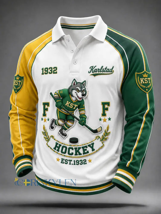 Grönt och vitt hockeydynasti Vintage Polon - som bild / S