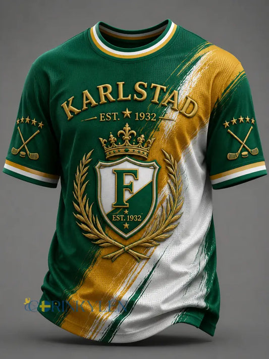 Grönvitt För evigt Karlstad Hockey-Våffelt-t-shirt - som bild / S