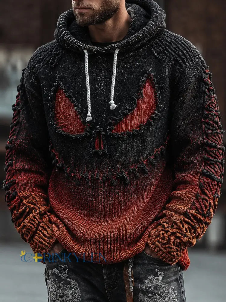 Halloween pumpa Gradient Casual Hoodie. - som bild / S