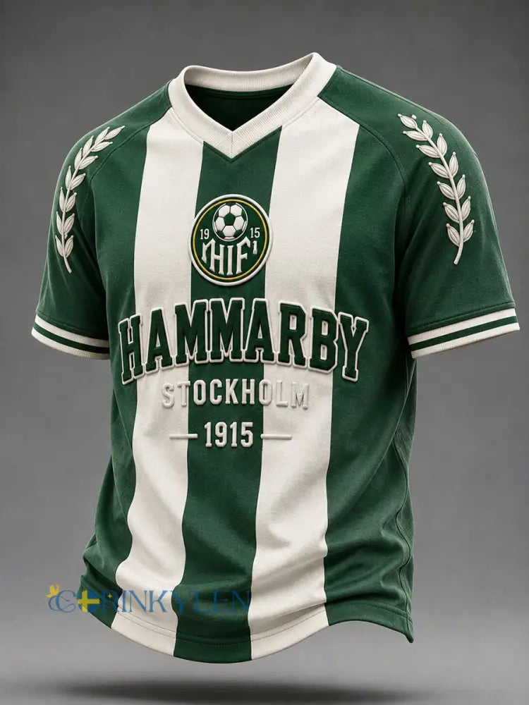 Hammarby Green & White 1915 Fotboll V-Neck Jersey fotboll - som bild / S