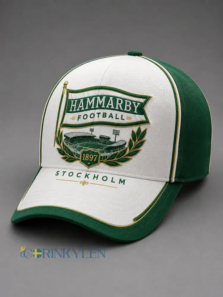 Hammarby Green & White 1915 fotbollsfotboll Cap baseball. - som bild / 58CM: