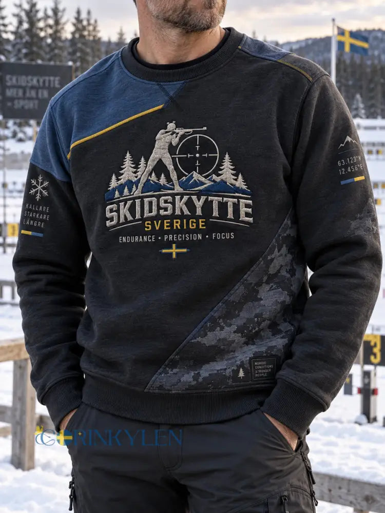 Herr Sverige Vinterlopp Skidskytte Tröja - som bild / S
