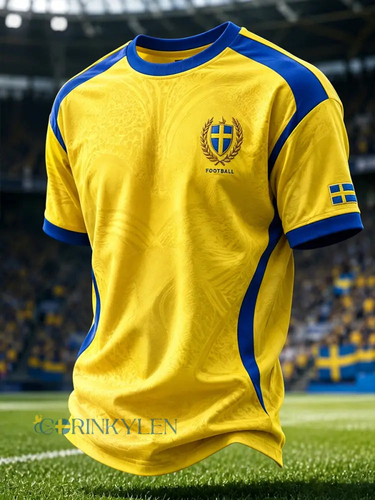 Herr-T-shirt med korta ärmar och fotbollsmotiv - A / S