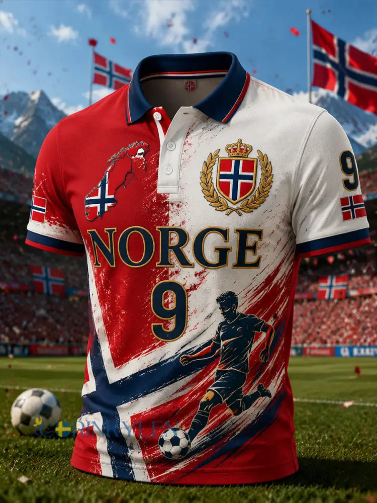 Herr-T-shirt med korta ärmar och fotbollsmotiv - A / S