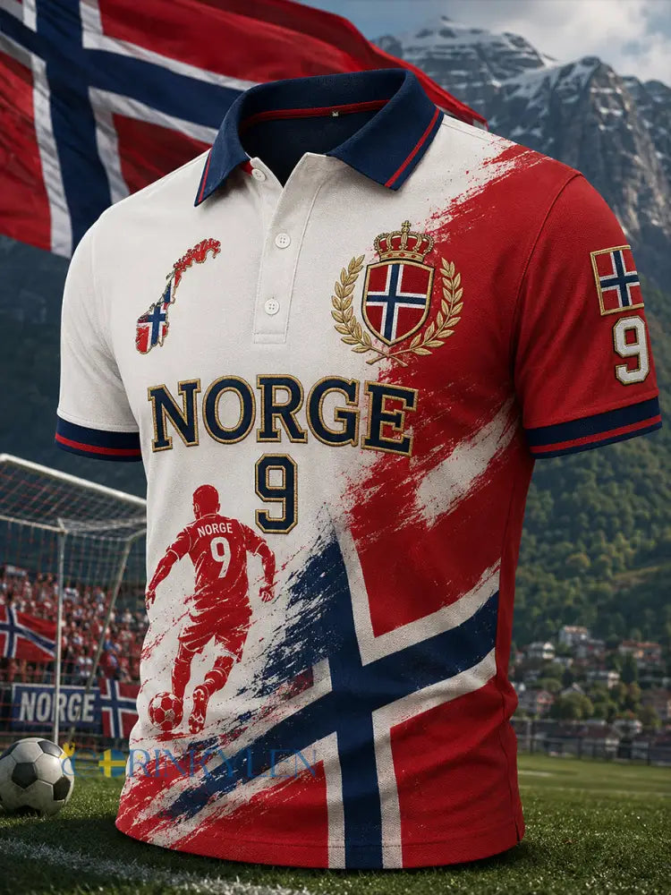 Herr-T-shirt med korta ärmar och fotbollsmotiv - A / S