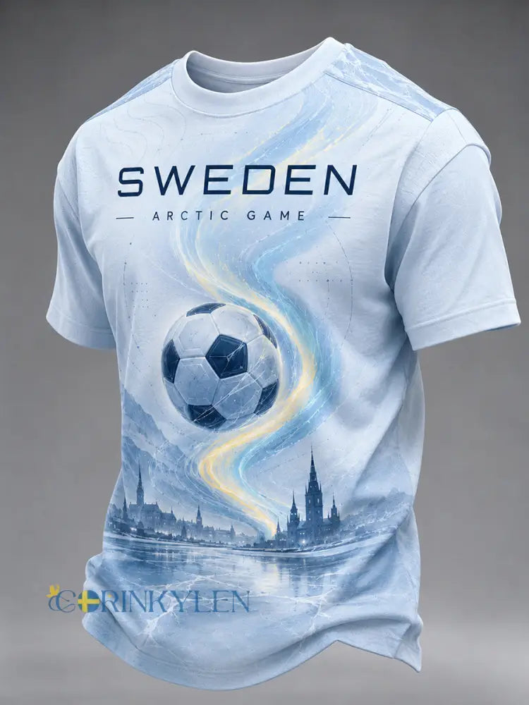 Herr-T-shirt med korta ärmar och fotbollsmotiv - A / S