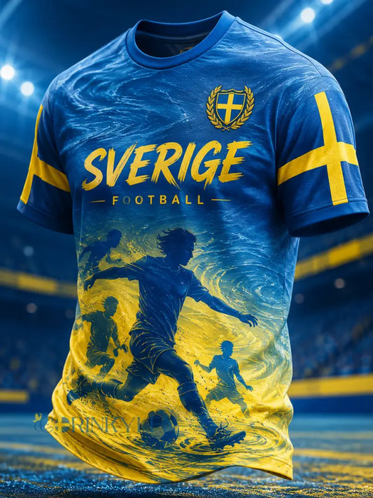 Herr-T-shirt med korta ärmar och fotbollsmotiv - A / S