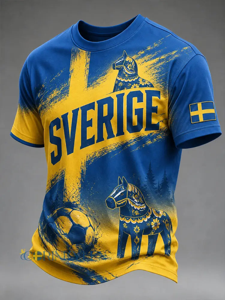 Herr-T-shirt med korta ärmar och fotbollsmotiv - A / S