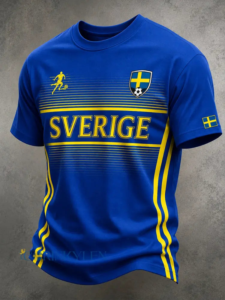 Herr-T-shirt med korta ärmar och fotbollsmotiv - A / S