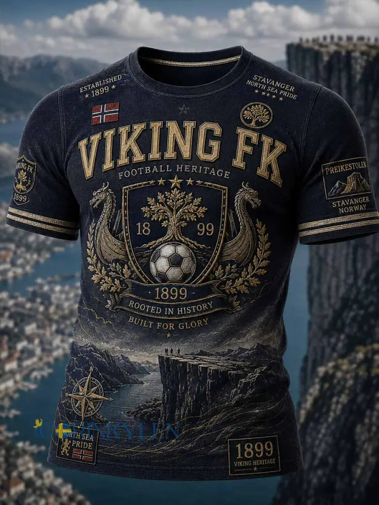 Herr-T-shirt med vikinglogotyp från Viking FK - som bild / S