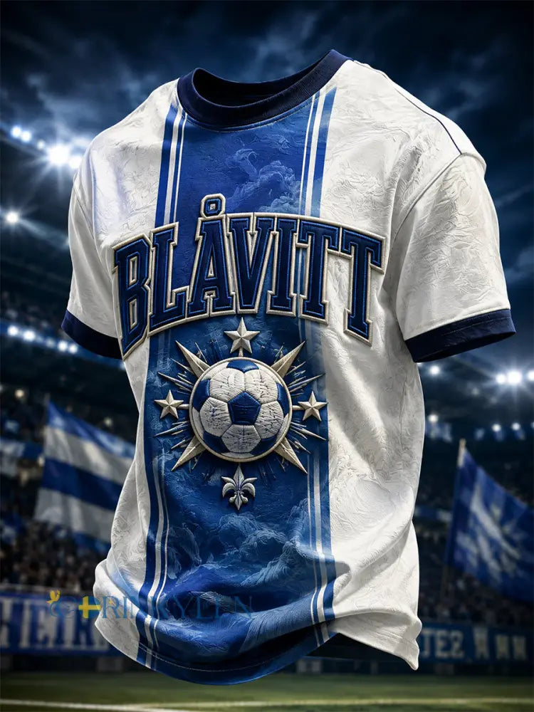 Herrar Retro IFK Göteborg Svensk Fotbollsläkkare T-shirt - blå / S