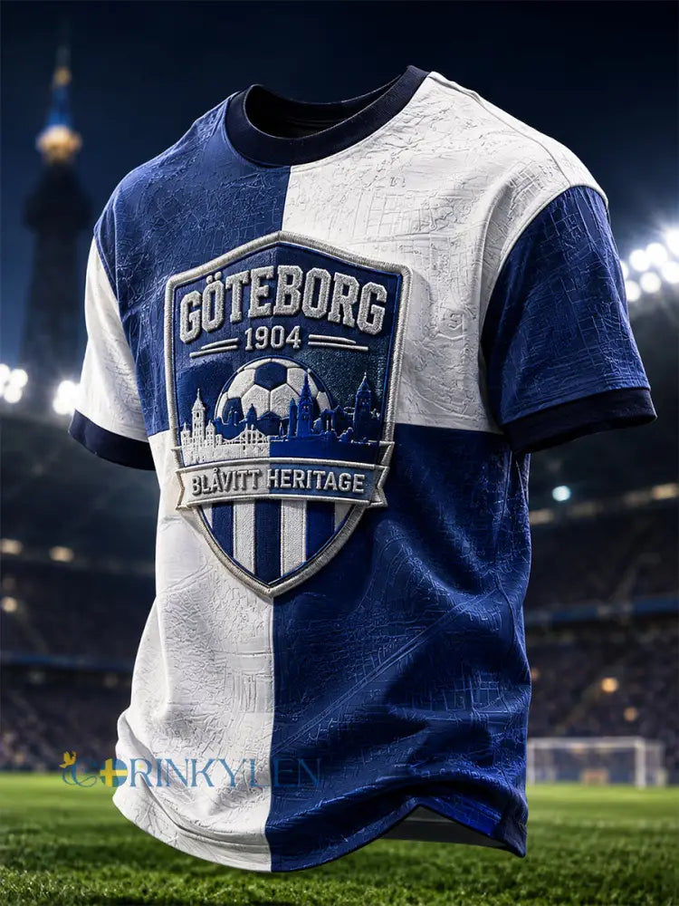 Herrar Retro IFK Göteborg Svensk Fotbollsläkkare T-shirt - blå / S