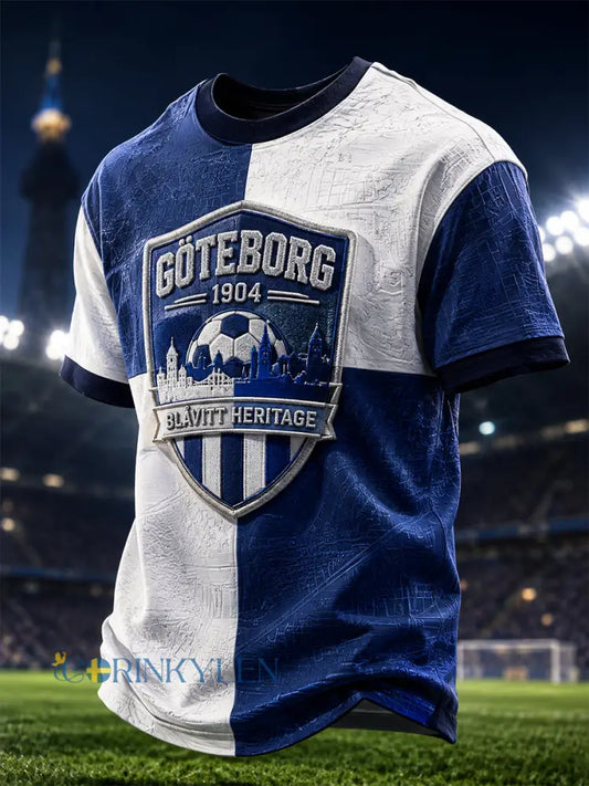 Herrar Retro IFK Göteborg Svensk Fotbollsläkkare T-shirt - blå / S