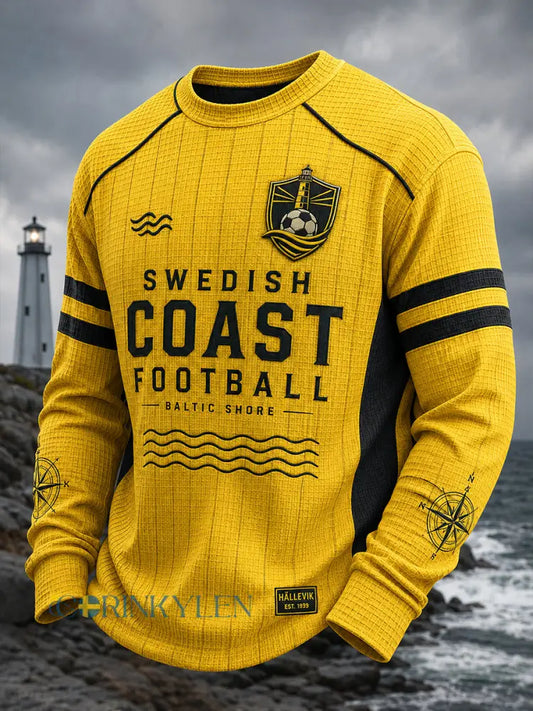 Herrar Svenska fotbollsklubben Mjällby AIF Entusiaster Våffeltröja med lång ärm - A / S