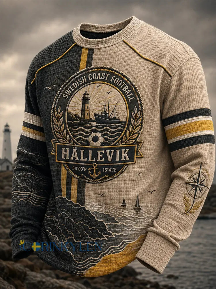 Herrar Svenska fotbollsklubben Mjällby AIF Entusiaster Våffeltröja med lång ärm - A / S