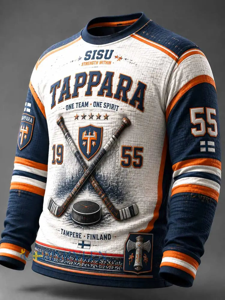 Herrar Vintage Ishockey Tappara 1955 Minnesmärkestryck Tröja - som bild / S