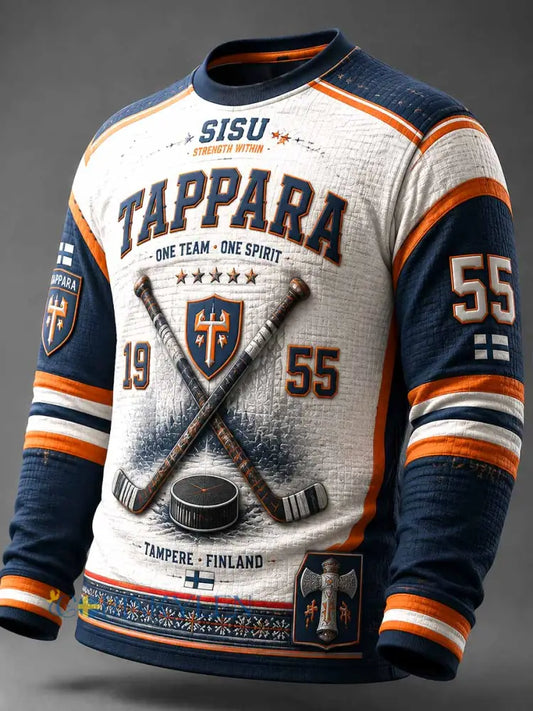 Herrar Vintage Ishockey Tappara 1955 Minnesmärkestryck Tröja - som bild / S