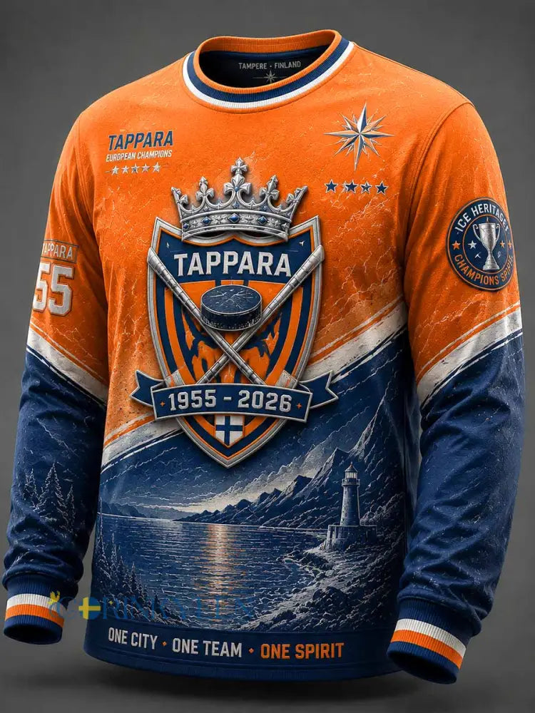 Herrar Vintage Ishockey Tappara 1955 Minnesmärkestryck Tröja - som bild / S