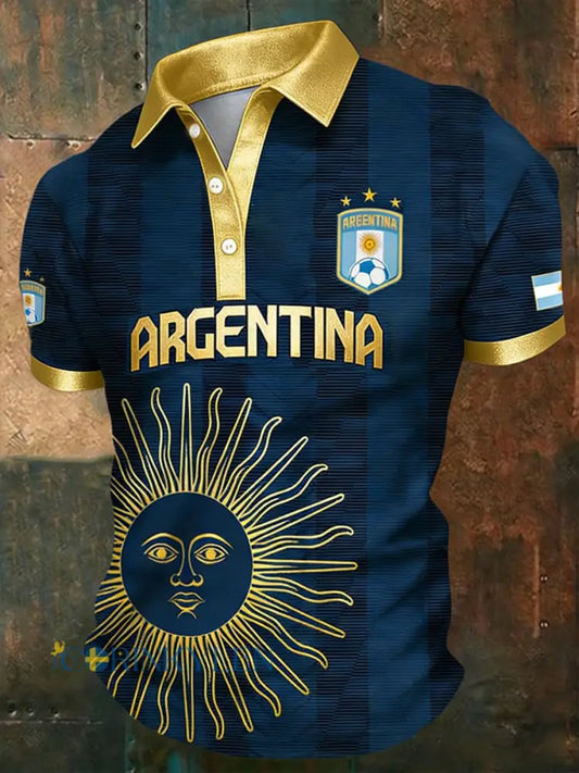 Herrarnas argentinska fotbollströja - blå sjöfart / S